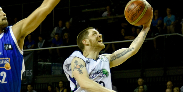 Eric Devendorf of the Rangers jumps to shoot during the NBL against the Wellington Saints. Photo / Photosport