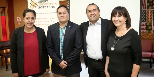 HERE TO HELP: (from left) Miriama Cribb and Rawiri Tinirau of independent Maori research institute Te Atawhai o Te Ao host Russell Smith and Joy Te Wiata's workshop on preventing sexual violence.PHOTO/BEVAN CONLEY