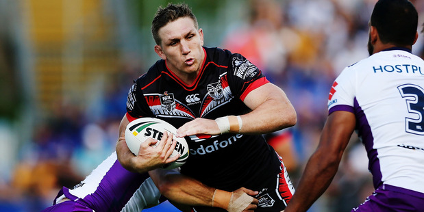 Warriors captain Ryan Hoffman in action against the Melbourne Storm in Round 3 at Mount Smart Stadium. Photo / Getty Images
