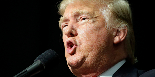 Republican presidential candidate Donald Trump speaks during a campaign stop in Indianapolis. Photo / AP