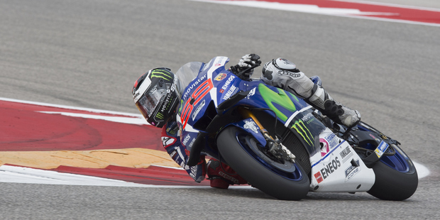 Jorge Lorenzorounds the bend during the MotoGP race at U.S. Grand Prix of The Americas. Photo / Getty Images