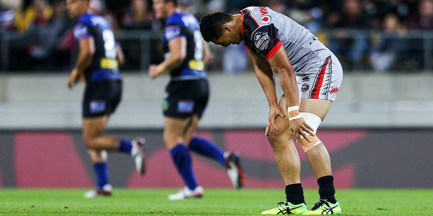 The Warriors have lost fullback Roger Tuivasa-Sheck to a season-ending ACL injury suffered in Saturday's win over the Bulldogs. Photo/Getty.