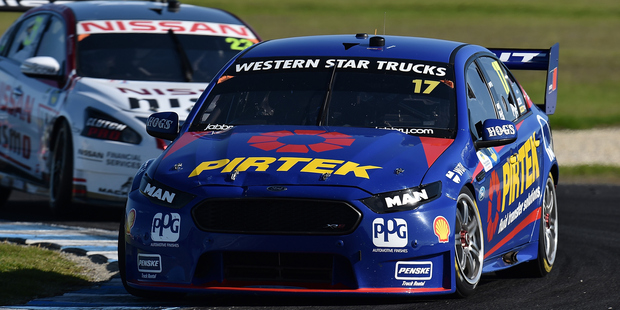Scott Pye drives the #17 DJR Team Penske Ford Falcon FGX at Phillip Island. Photo / Getty Images