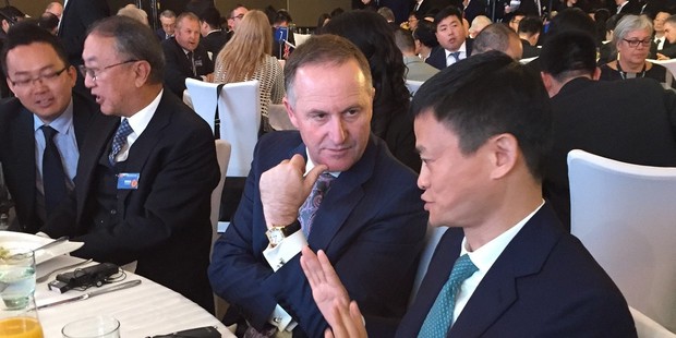 Prime Minister John Key meets with Alibaba founder Jack Ma. Photo / Barry Soper
