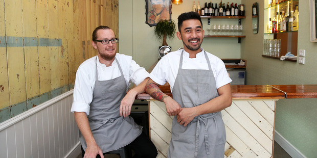 Chefs William Cook and Carlo Buenaventura, of pop-up dining company The Cult Project, at Madame George on K Rd. Photo / Getty Images