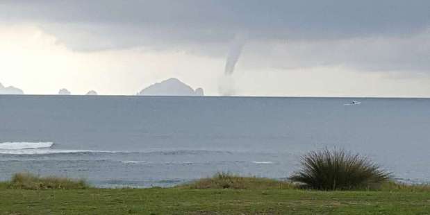 Waterspout on the horizon at Pauanui Photo / Abi Butler