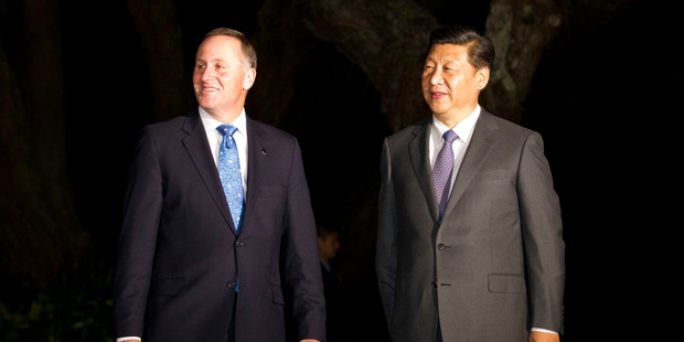 John Key and Chinese President Xi Jinping. Photo / Greg Bowker
