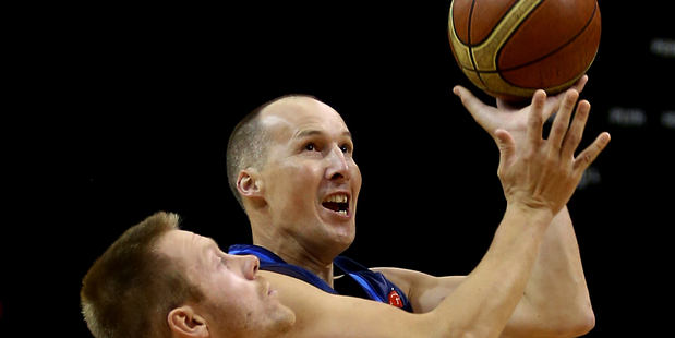 Phill Jones of the Nelson Giants grabs the rebound in the NBL basketball against Southland. Photo / Photosport