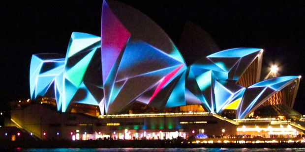 Sydney Opera House light festival.