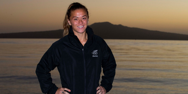 New Zealand Womens Sevens player Niall Williams, at the 100 days to Rio Olympics Ceremony held at Cheltenham Beach, Devonport, Auckland. Photo / Brett Phibbs