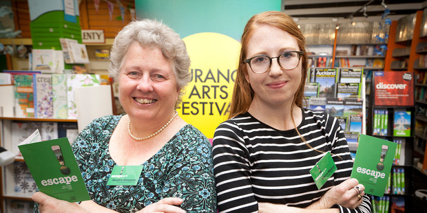 Tauranga Arts Festival Launch at Books and More. Programmer and Publicist Sandra Simpson (left) and Festival Director Claire Mabey.