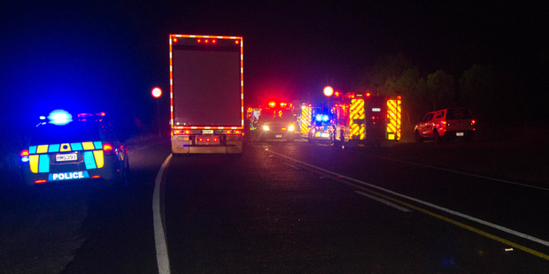 Two people died when two cars collided on State Highway 10, at the junction of Puketona Road in Oromahoe in the Far North, about 6pm today. Photo / Ian Kieller