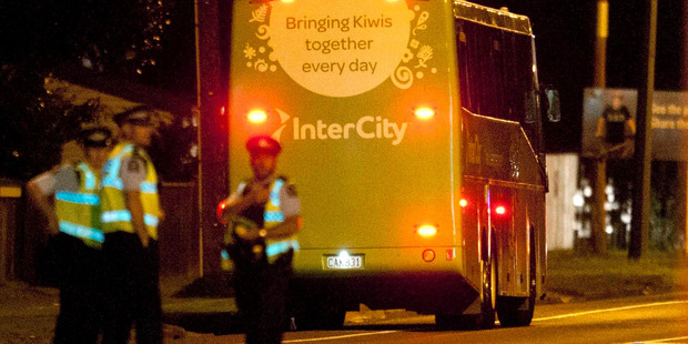 A woman was hit by a bus and killed on Te Ngae Road in Rotorua tonight. Photo / Ben Fraser