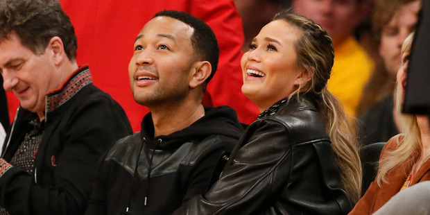 John Legend and Chrissy Teigen. Photo / AP