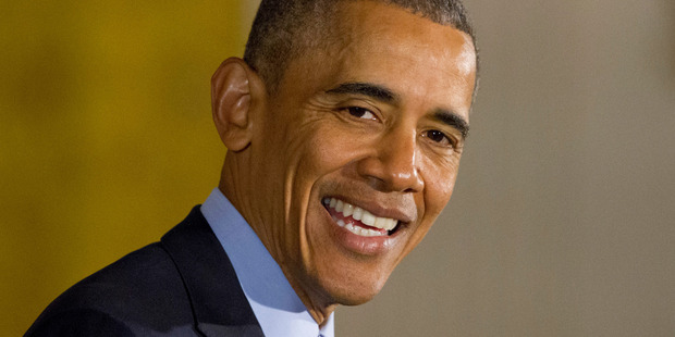 Barack Obama: "I have a lot more material prepared, but I have to get the Secret Service home in time for their new curfew". Photo / AP