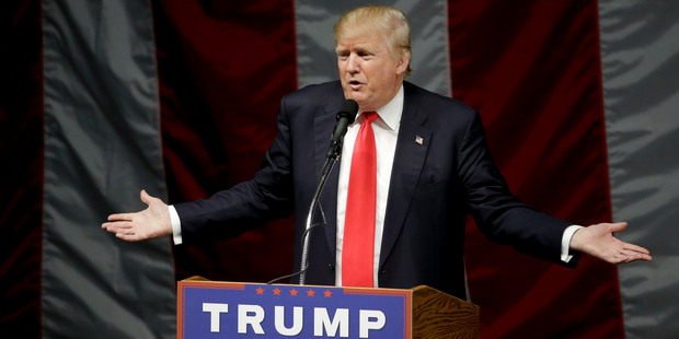 Donald Trump speaks during a rally in Costa Mesa, Calif. Photo / AP