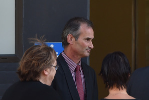 Thomas O'Neill (centre) at court in Dunedin in March this year. Photo / Otago Daily Times