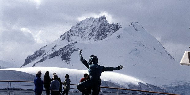The cruise ship Marco Polo sails into Paradise Harbour. Antarctica. Photo / Supplied