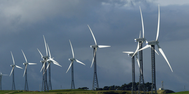Wind turbines at Trust Power's Tararua Windfarm near Palmerston North. Photo / Dean Purcell
