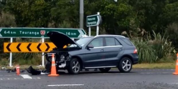 One of the vehicles involved in the crash at Mourea.
