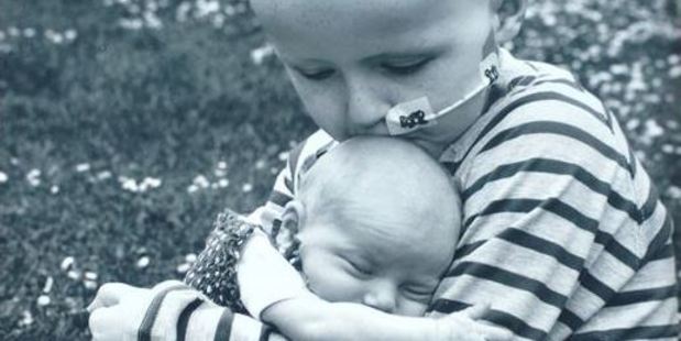 Lilly-Rose Garrett is hugged by her brother Harley Shuttleworth. Photo: Supplied/Otago Daily Times