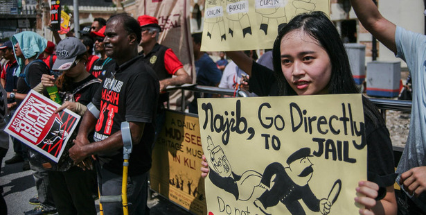 Demonstrators on the streets of Kuala Lumpur, Malaysia. Photo / AFP-Getty Images