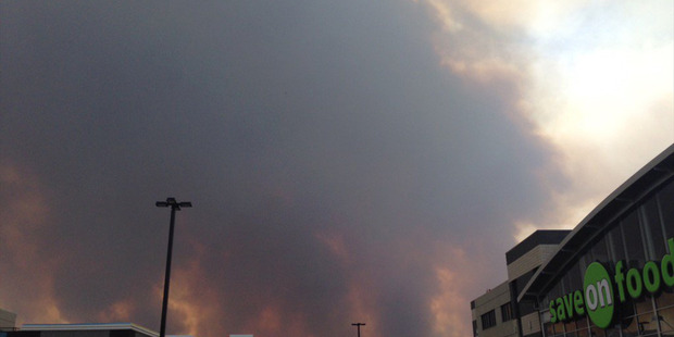 A closer look at the Fort McMurray fire. Photo / Twitter