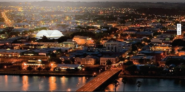 NIGHT LIGHTS: Architect Barry Copeland's impression of how a roof on the velodrome might look.IMAGE/ COPELAND ASSOCIATES ARCHITECTS