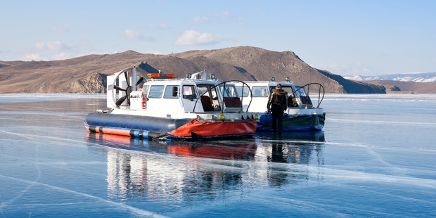 Hovercraft on the Siberian lake. Photo / 123RF