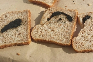 The black mass was found on a couple's favourite loaf of bread.