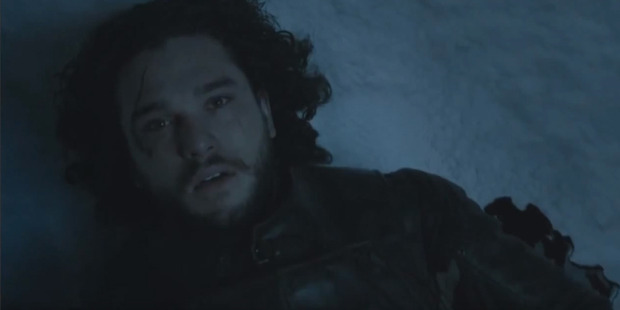 Jon Snow died in the snow at the end of season five. Photo / HBO