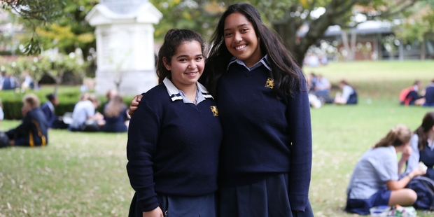 Bar'a Bani Khalid and Rosalee Ray feature in a police recruitment video where they offered assistance to some one in need. Photo / Doug Sherring