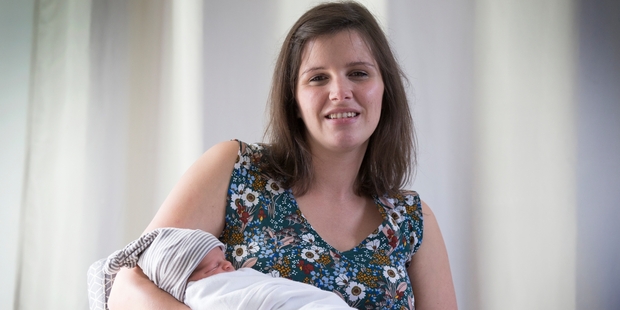 Trial volunteer Rebecca Perwick says baby Harry, who was born on April 28, is thriving. Photo / Nick Reed