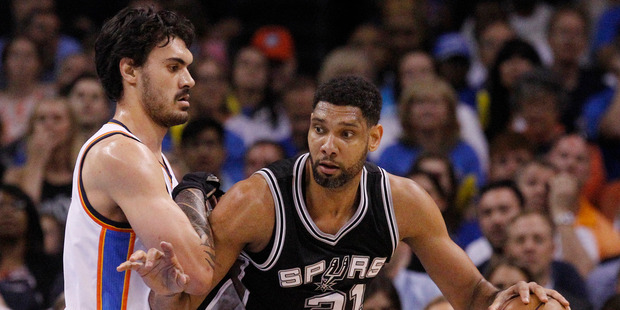 Steven Adams defends Tim Duncan. Photo / AP