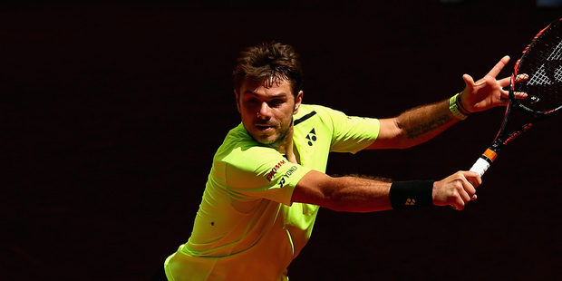 Stanislas Wawrinka in action against Nick Kyrgios of Australia at the Madrid Open. Photo / Getty Images