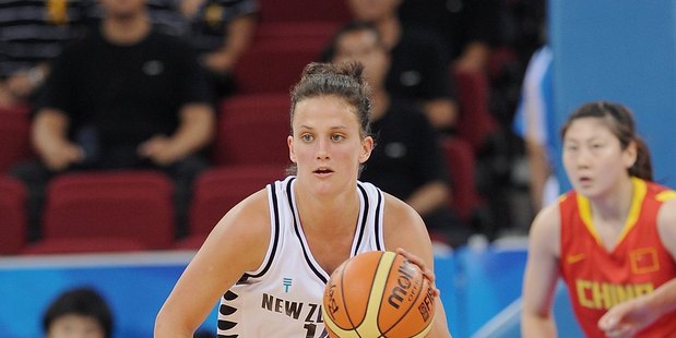 Jillian Harmon playing for the Tall Ferns. Photo / Getty Images