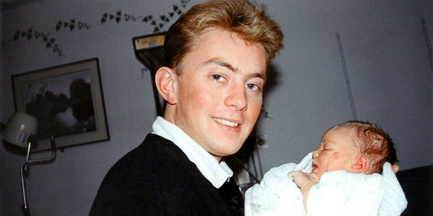 Mark Longley with his newborn daughter Emily Longley. Photo / Supplied
