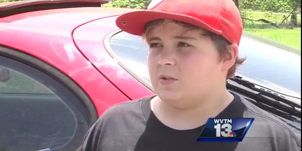 11-year-old Chris Gaither of Taladega, Alabama USA shot a home intruder, injuring the man in a leg picture. Photo / Supplied