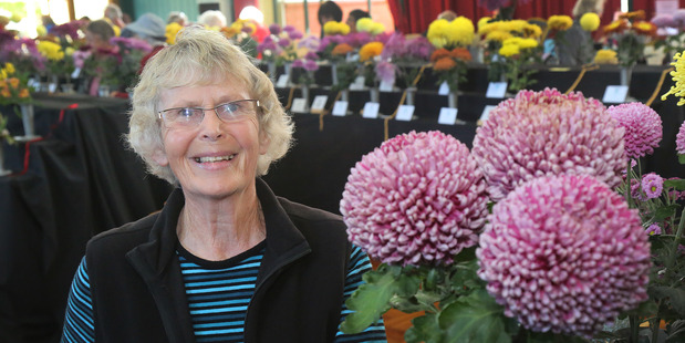 TOP NOVICE: Allison Brockway with her winning Stockton chrysanthemum in the novice class. PHOTO/BEVAN CONLEY