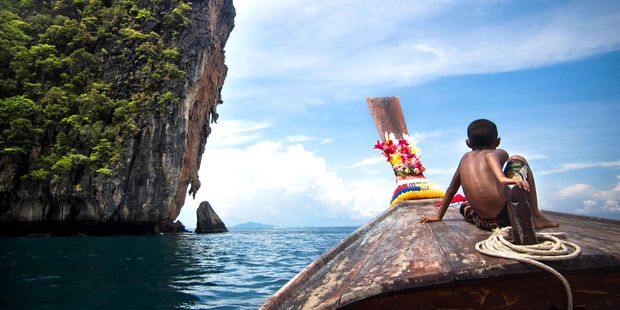 Longtail boat is a common way of getting around at Ko Phi Phi. Photo / 123Rf
