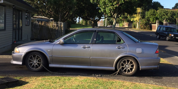 A reader was out walking in Mt Wellington and saw this DIY anti-theft device. Photo / Supplied