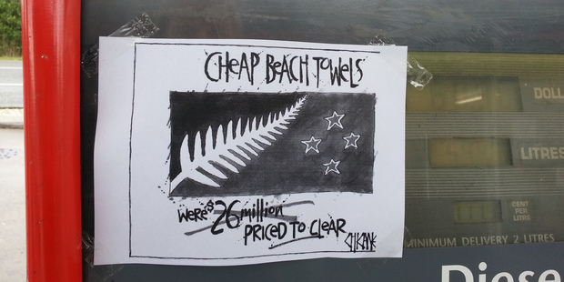 While touring the South Island a couple of weeks ago, Lewis spotted this on a petrol pump in Riwaka. Photo / Supplied
