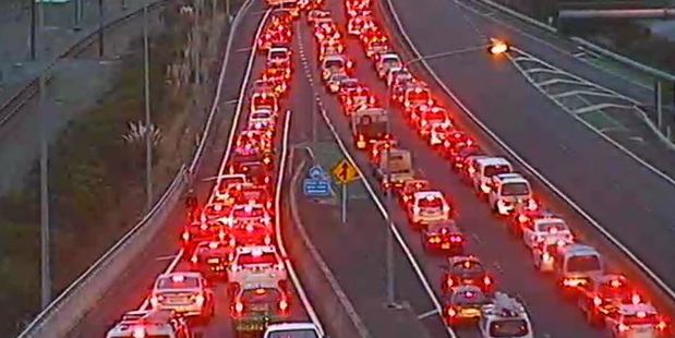 Traffic on busy State Highway 2 from Hutt Valley is crawling as travel times triple. Photo / NZTA