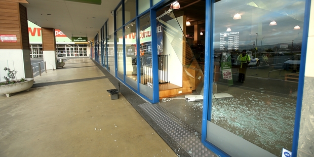 Damage after the ram-raid. Photo / John Borren