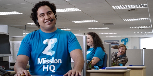 Ads for 2degrees featuring Rhys Darby (at back) ensured the brand made a big impact in the market.