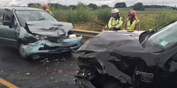 A serious crash closed SH2 just east of the intersection with SH1 at Bombay on New Year's Day. Photo / Supplied