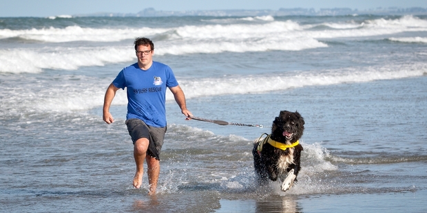 IN ACTION: Thomas Yule taking Ted for a run.