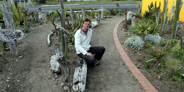 Ivan Vostinar in his Castlecliff garden. Photo / Stuart Munro