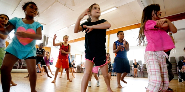 Cailin Sargent grooving at the Dance Moves Workshop part of the Paihia Summer Festival yesterday. Photo / John Stone