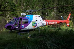 The TECT Rescue Helicopter airlifted the woman to Whakatane Hospital. Photo / Supplied